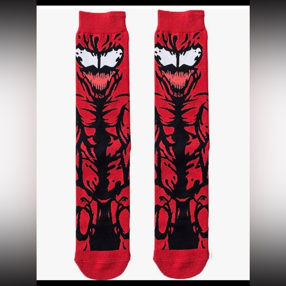 Unisex Super Villain Carnage Crew Socks, Red, One Size